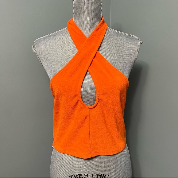 JUICY COUTURE terrycloth halter crop top women’s size XL - Picture 5 of 13